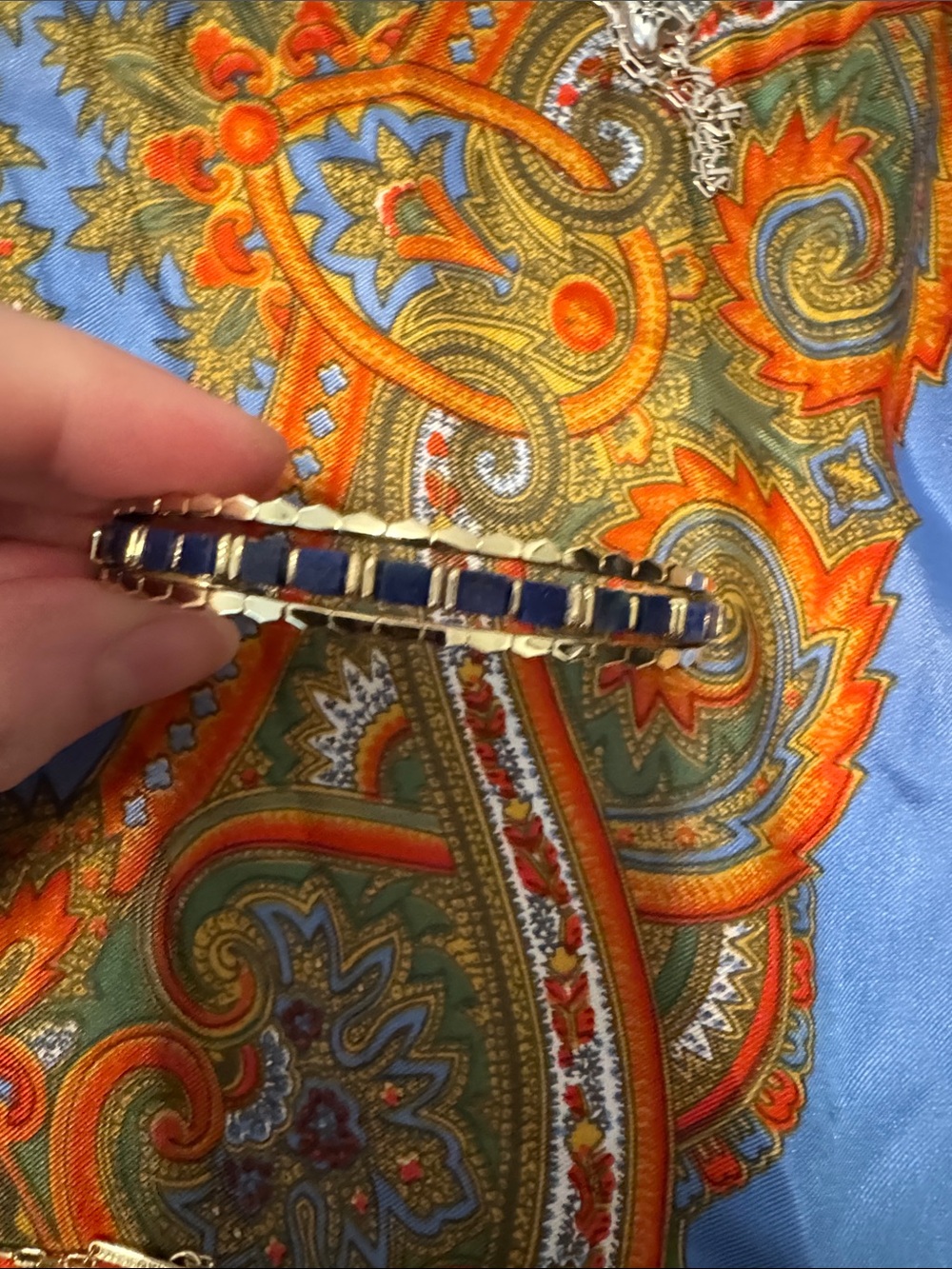 Kendra Scott Yellow Rose Lapis stone gold tone cuff